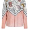 Oui Pullover Mit Schmucksteinbesatz rosa