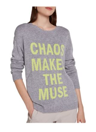 Oui Pullover Damen, Grau