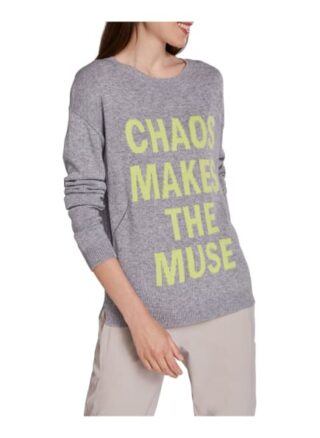 Oui Pullover Damen, Grau