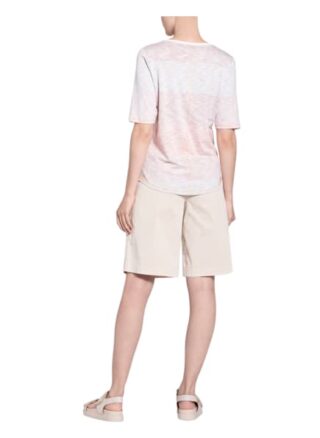 Oui T-Shirt Mit Schmucksteinbesatz rosa