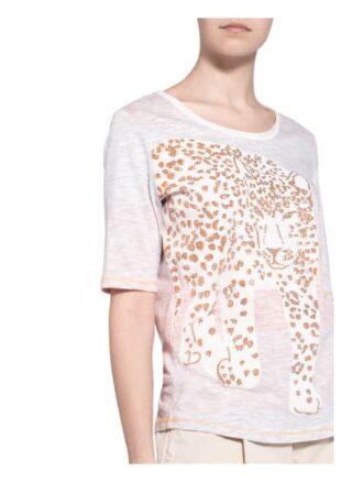 Oui T-Shirt Mit Schmucksteinbesatz rosa