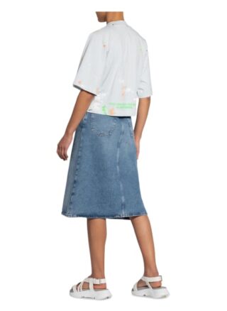 Palm Angels Cropped-Shirt blau