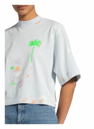 Palm Angels Cropped-Shirt blau