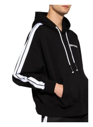 Palm Angels Oversized-Hoodie Mit Galonstreifen schwarz