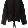 Patrizia Pepe Bluse Mit Nietenbesatz schwarz