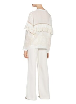 Patrizia Pepe Bluse Mit Volantbesatz weiss