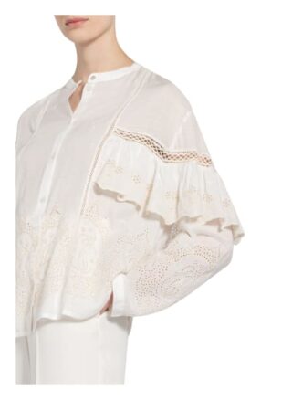 Patrizia Pepe Bluse Mit Volantbesatz weiss