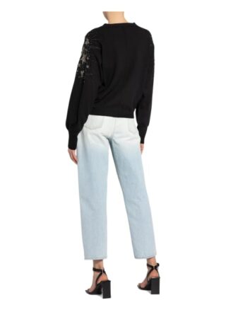 Patrizia Pepe Pullover Mit Schmucksteinbesatz schwarz