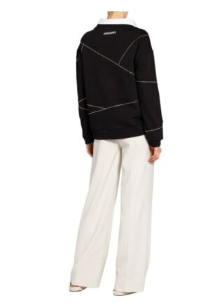 Patrizia Pepe Sweatshirt Mit Schmucksteinbesatz schwarz