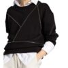 Patrizia Pepe Sweatshirt Mit Schmucksteinbesatz schwarz