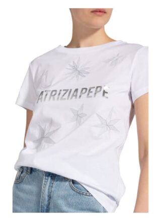 Patrizia Pepe T-Shirt Mit Glitzergarn weiss