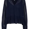 Pepe Jeans Bluse Arvana Mit Rüschenbesatz blau