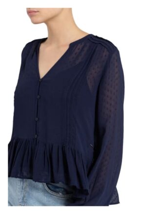 Pepe Jeans Bluse Arvana Mit Rüschenbesatz blau