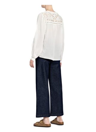 Pepe Jeans Bluse Carina Mit Lochstickereien weiss