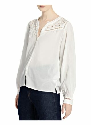 Pepe Jeans Bluse Carina Mit Lochstickereien weiss