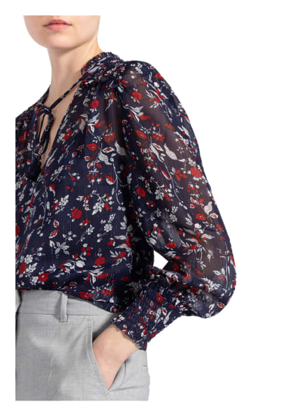 Pepe Jeans Bluse Emilia Mit Glitzergarn Und Rüschenbesatz blau Pepe Jeans Bluse Emilia Mit Glitzergarn Und Rüschenbesatz blau