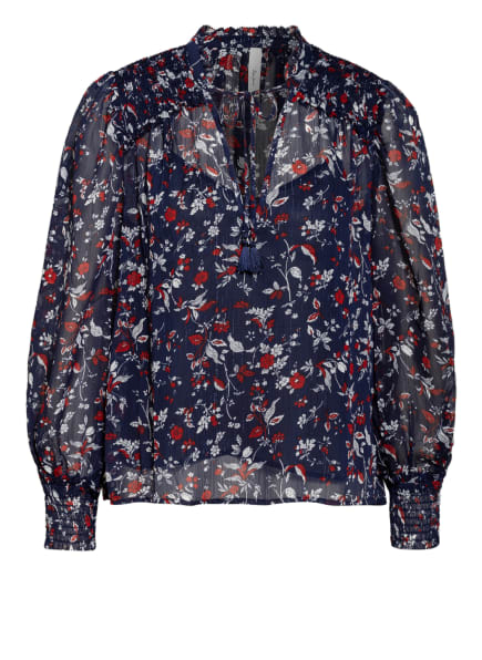 Pepe Jeans Bluse Emilia Mit Glitzergarn Und Rüschenbesatz blau Pepe Jeans Bluse Emilia Mit Glitzergarn Und Rüschenbesatz blau