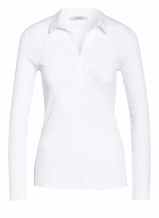 Peserico Jersey-Poloshirt Mit Schmucksteinbesatz weiss