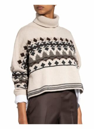 Peserico Oversized-Rollkragenpullover Mit Paillettenbesatz beige