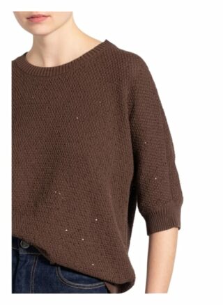 Peserico Pullover Mit Paillettenbesatz braun