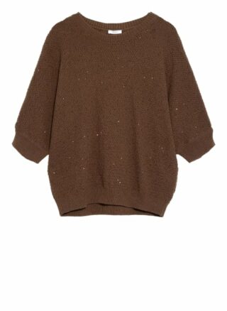 Peserico Pullover Mit Paillettenbesatz braun