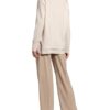 Peserico Pullover Mit Seidenbesatz beige