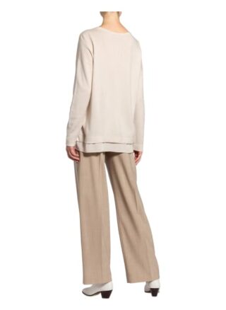 Peserico Pullover Mit Seidenbesatz beige