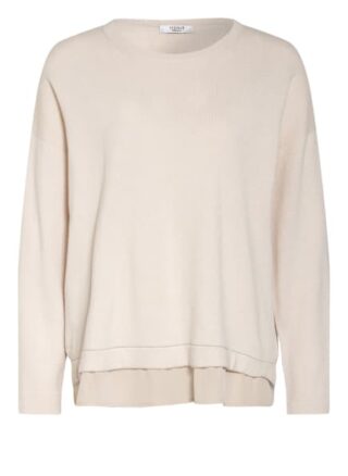 Peserico Pullover Mit Seidenbesatz beige