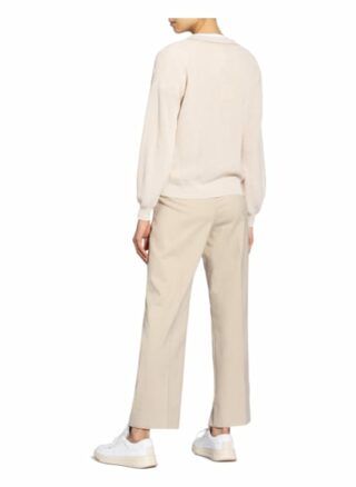 Peserico Strickjacke Mit Schmucksteinbesatz beige