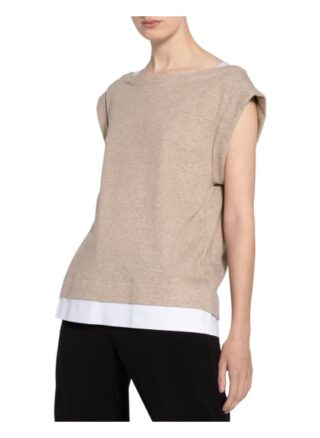 Peserico T-Shirt Im Materialmix beige