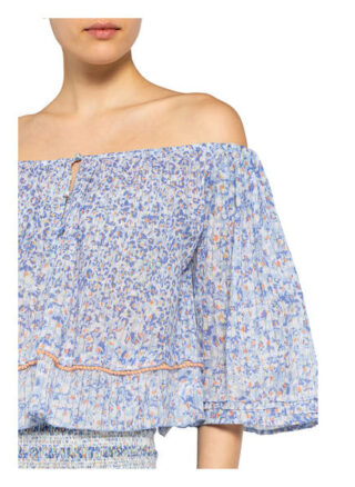 Poupette St Barth Off-Shoulder-Bluse Mya blau