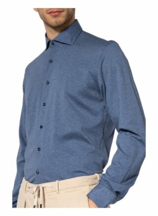 PROFUOMO The Knitted Shirt Business-Hemd Herren, Blau