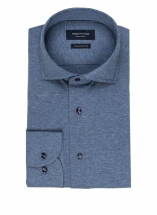 PROFUOMO The Knitted Shirt Business-Hemd Herren, Blau