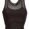 Puma Cropped-Top Studio Mit Mesh-Einsatz schwarz