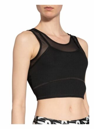 Puma Cropped-Top Studio Mit Mesh-Einsatz schwarz