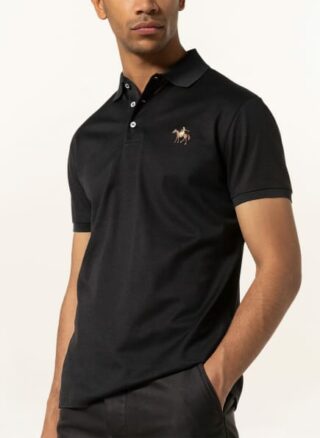 Ralph Lauren Purple Label Piqué-Poloshirt schwarz