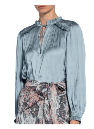 Reiss Blusenshirt Everley Mit Plissees blau