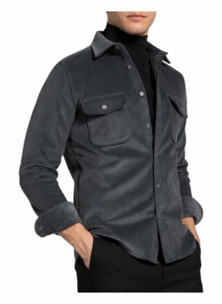 Reiss Cord-Overshirt Maldini blau