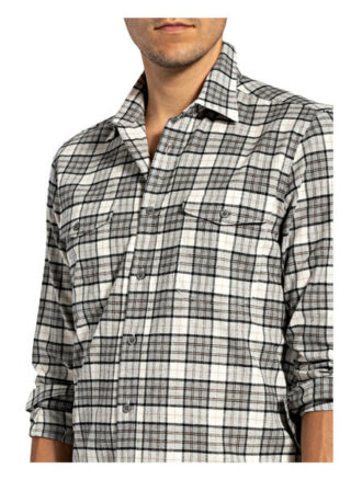 Reiss Flanellhemd Alano Regular Fit grau