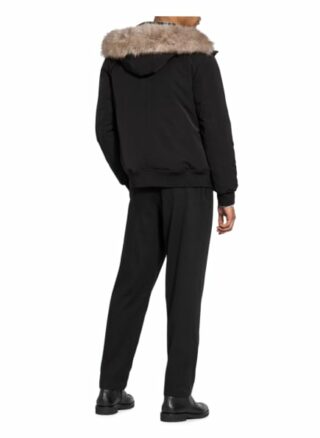 Reiss Jacke Cromwell Mit Kunstpelzbesatz schwarz