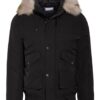 Reiss Jacke Cromwell Mit Kunstpelzbesatz schwarz