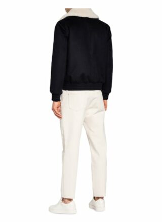 Reiss Jacke Rivet Mit Teddyfell-Besatz blau