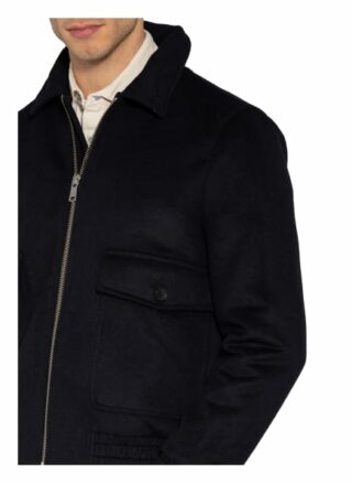 Reiss Jacke Rivet Mit Teddyfell-Besatz blau