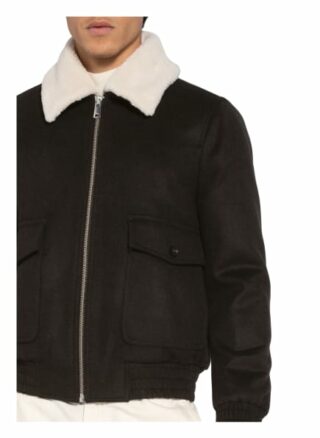 Reiss Jacke Rivet Mit Teddyfell-Besatz gruen