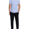 Reiss Kurzarm-Hemd Holiday Slim Fit Aus Leinen blau