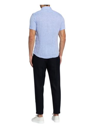 Reiss Kurzarm-Hemd Holiday Slim Fit Aus Leinen blau