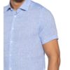 Reiss Kurzarm-Hemd Holiday Slim Fit Aus Leinen blau