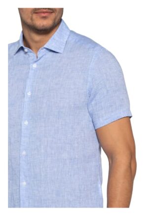 Reiss Kurzarm-Hemd Holiday Slim Fit Aus Leinen blau