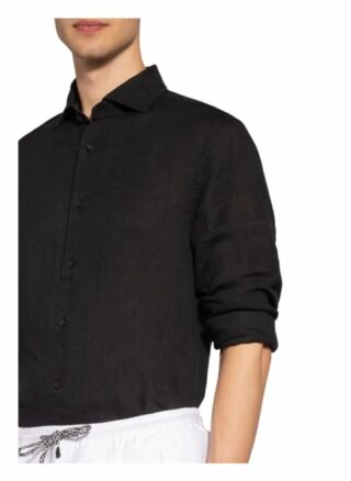 Reiss Leinenhemd Ruban Regular Fit schwarz