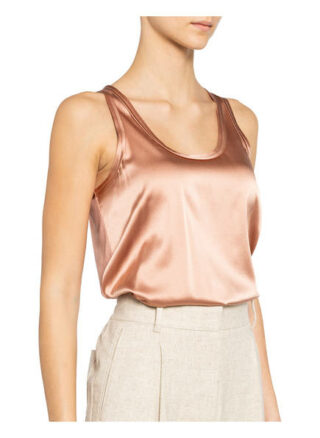 Reiss Seidentop Remey Im Materialmix braun